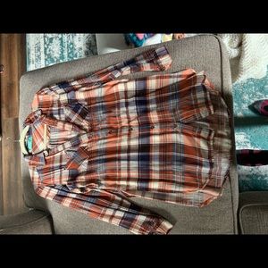 Light flannel button up tunic